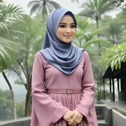 "Seorang wanita Indonesia cantik berusia 23 tahun mengenakan hijab elegan dan gamis (gaun panjang Islami) yang bagus, berdiri dan melakukan siaran langsung menjual pakaian gamis, menghadap kamera, ekspresi ceria dan profesional, memegang smartphone di atas tripod, latar belakang menunjukkan rak pajangan pakaian bergaya dengan koleksi gamis berwarna-warni, pengaturan butik modern, pencahayaan bagus, fotorealistik, kualitas tinggi, 4k"